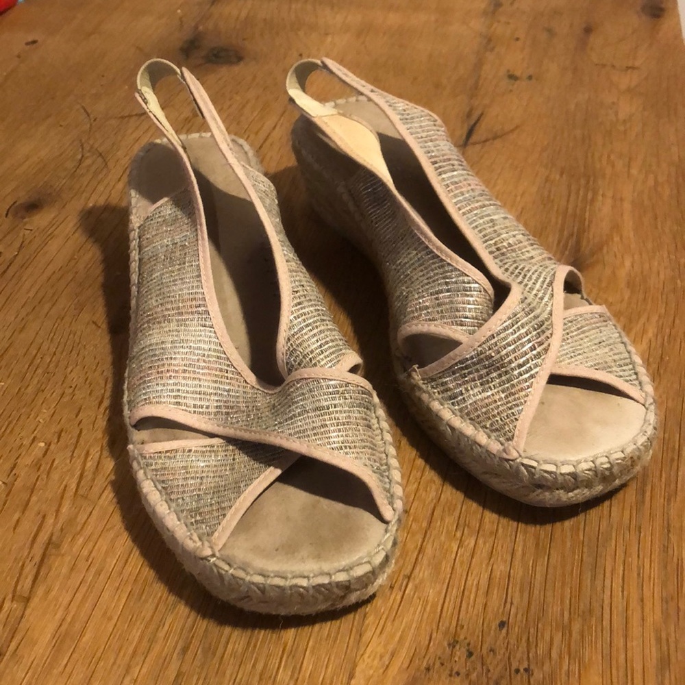 Metallic Andre Assous Sling-back Espadrilles